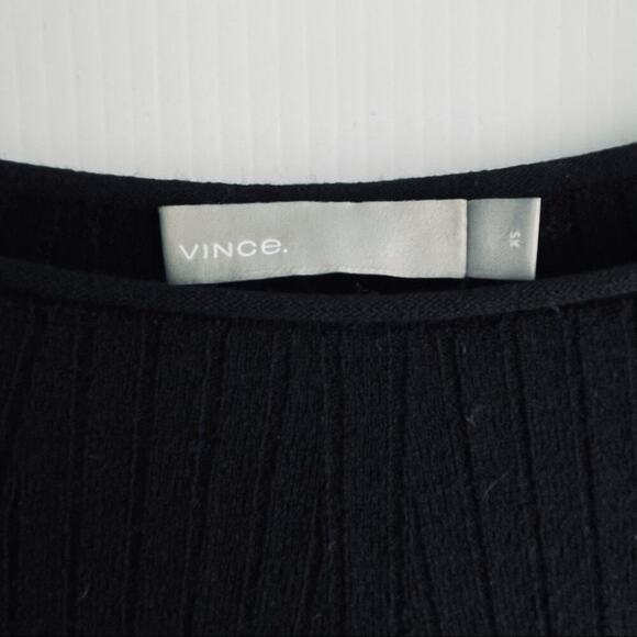Vince. Wool blend scoop neck long sleeve sweater dress ribbed black size XS - Picture 6 of 10